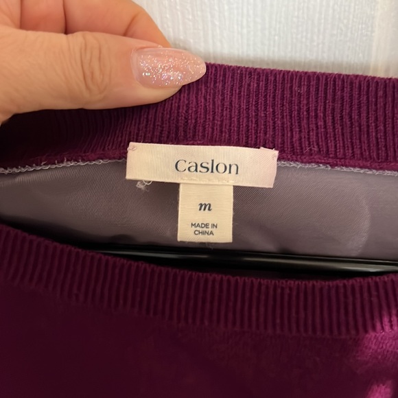 Caslon grape two tone sweater - Picture 3 of 3